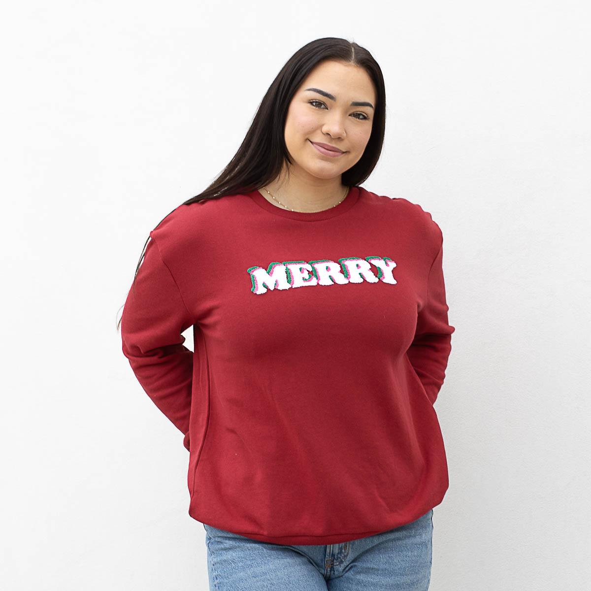 Red merry sweatshirt hotsell